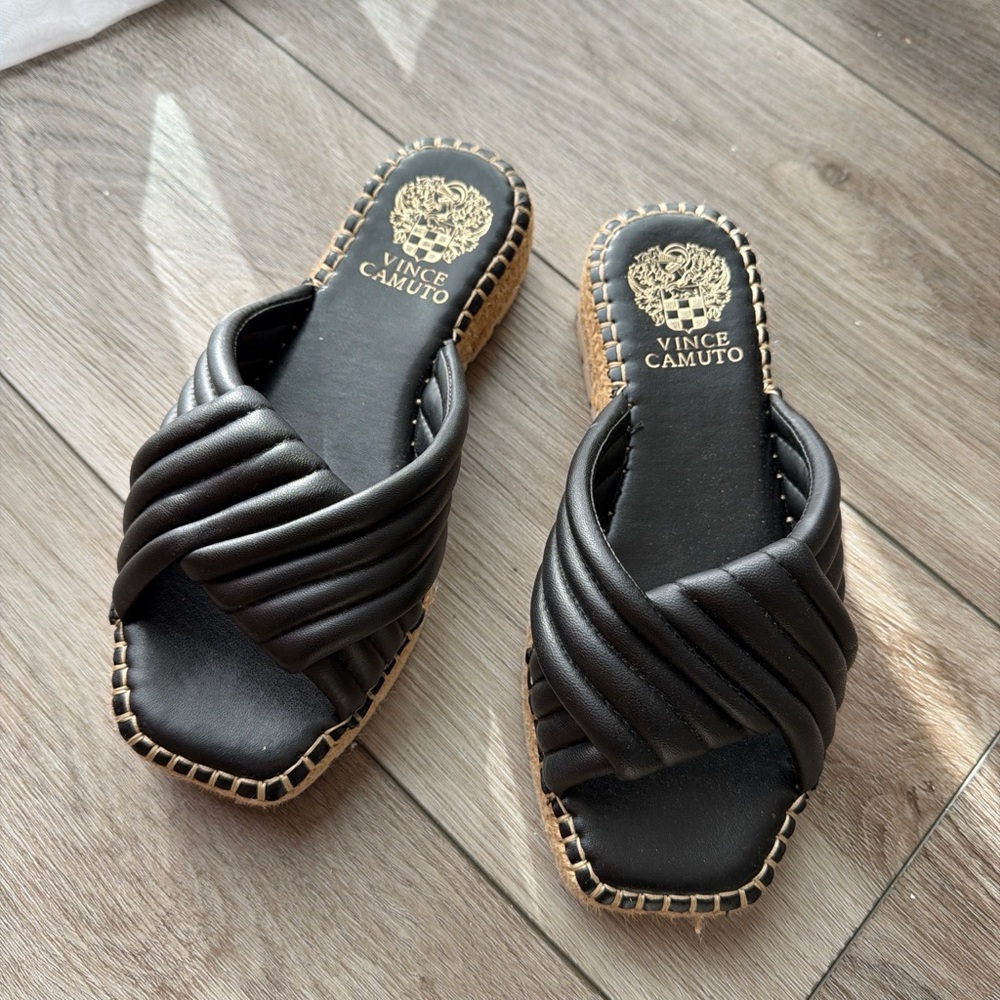 Vince Camuto Black Woven Sandals